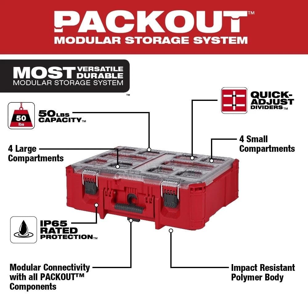 New 48-22-8432 Tool Boxes for Milwaukee Adjustable Deep Organizer