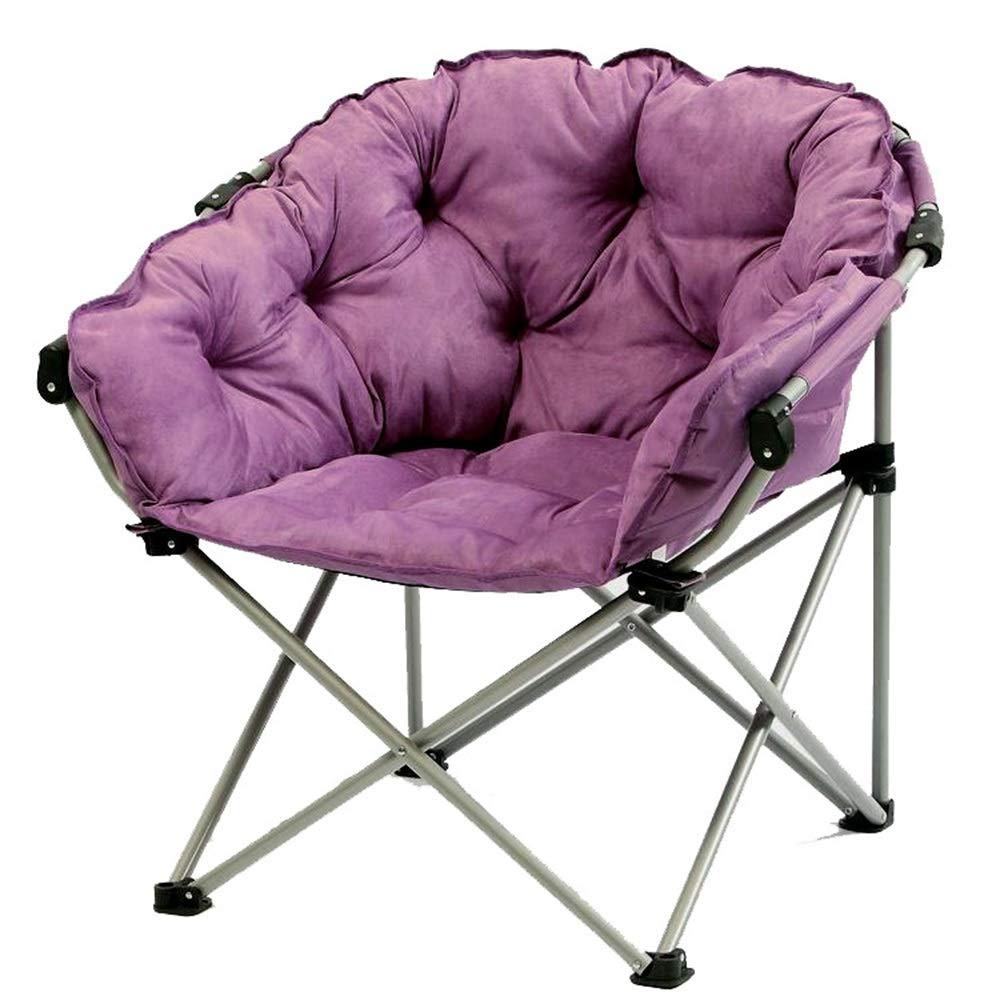 Lounge Chair, Fabric Stool Chair Lazy Couch Chair Lounge Chair Moon Chair Folding Chair Lunch Break Chair 65x65x93cm(Blue)
