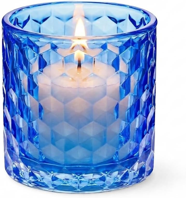 Richland Blue Chunky Honeycomb Glass Votive & Tealight Candle Holder Set of 48