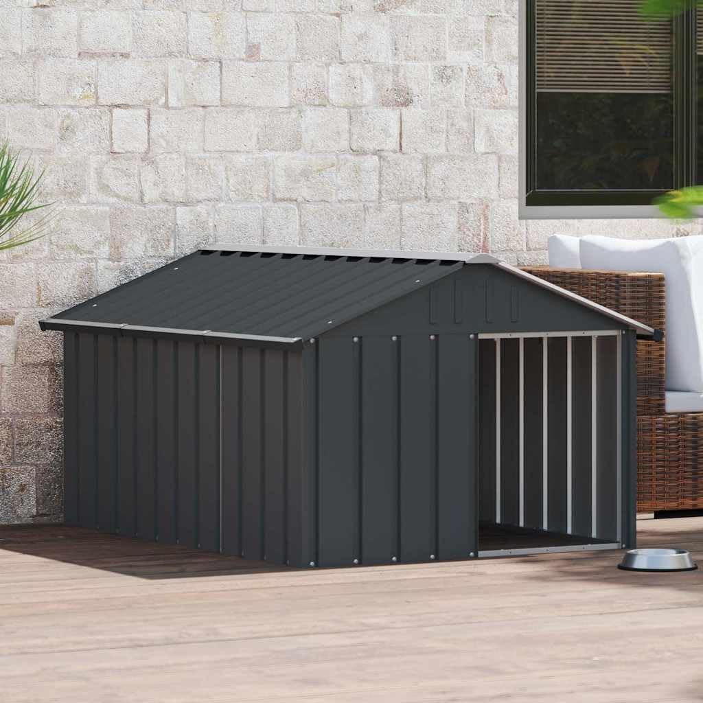 Dog House Anthracite 45.9"x60.2"x32.1" Galvanized Steel Kennel