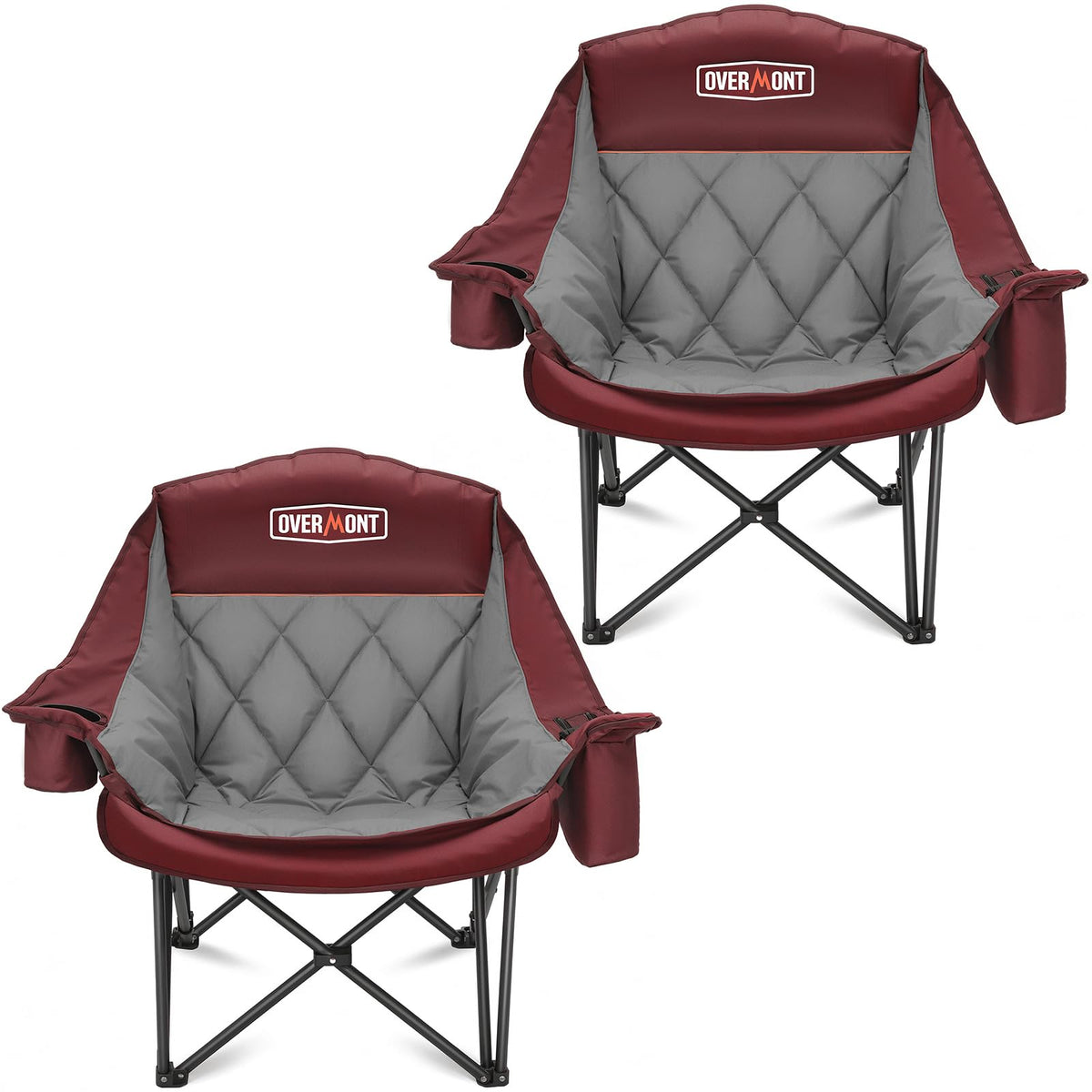 Overmont 2-Pack Oversized XL Camping Chairs - 500 lb Support