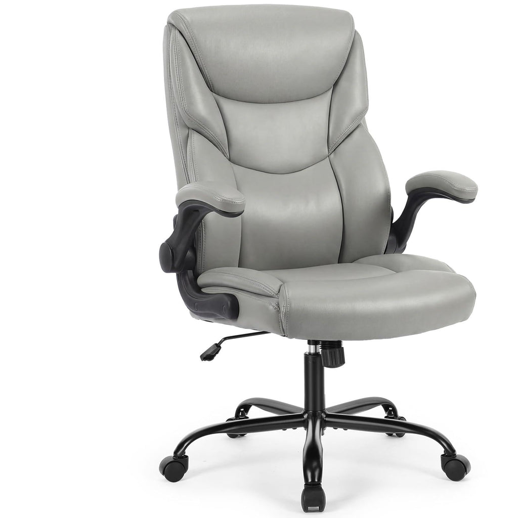 Sweetcrispy Computer Desk Chair, Lumbar Support Video Game Chair PU Leather