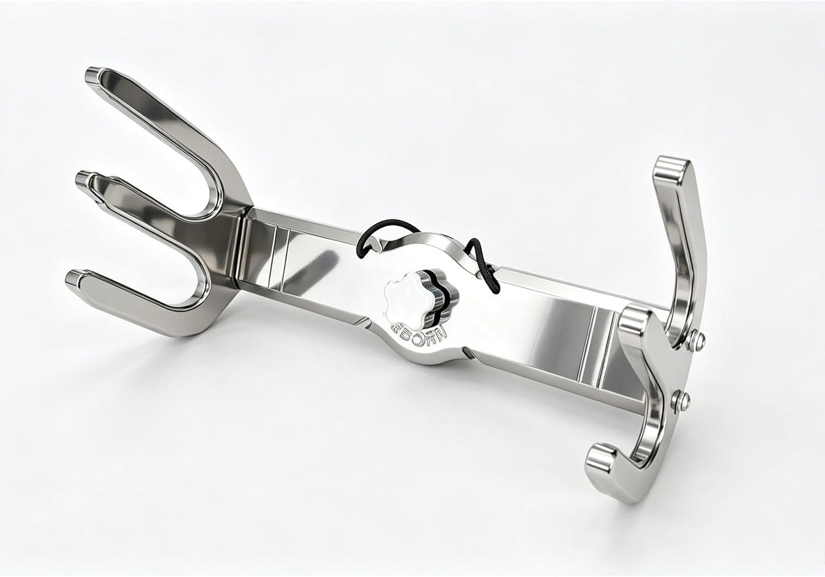 Reborn Pro1 Quick Release Waterski Rack, 2.5" Clamp with Rubber Collars can fit 1 3/4" - 2 1/2" Round Tubes. Polished Or Black Coated Finish,3 Year Warranty.