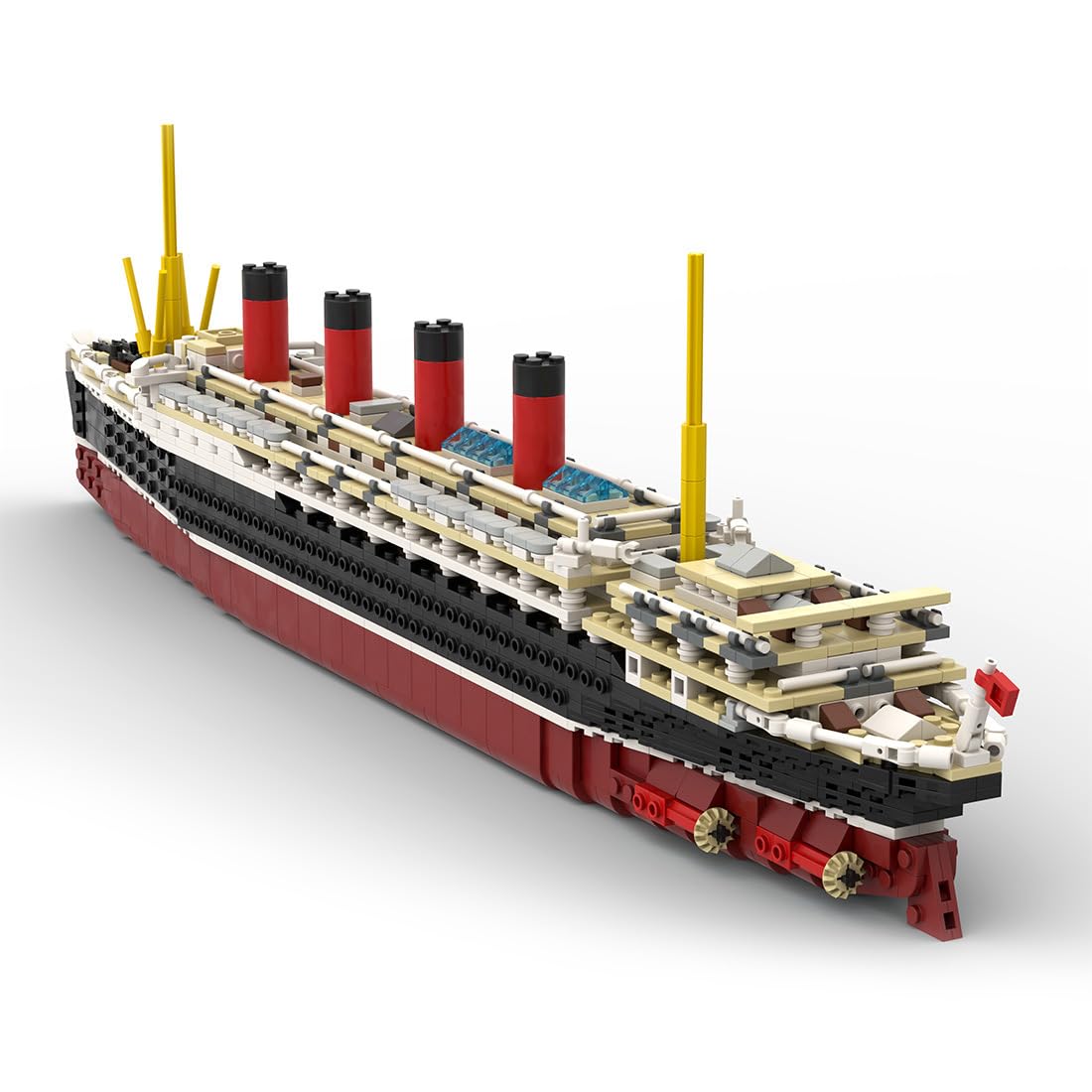 Cruise Ship Building Kit, 1/500 MS Poseidon Large Cruise Ship Model Assembly Ship Toy Sets, Creative MOC for Adults (2589PCS)