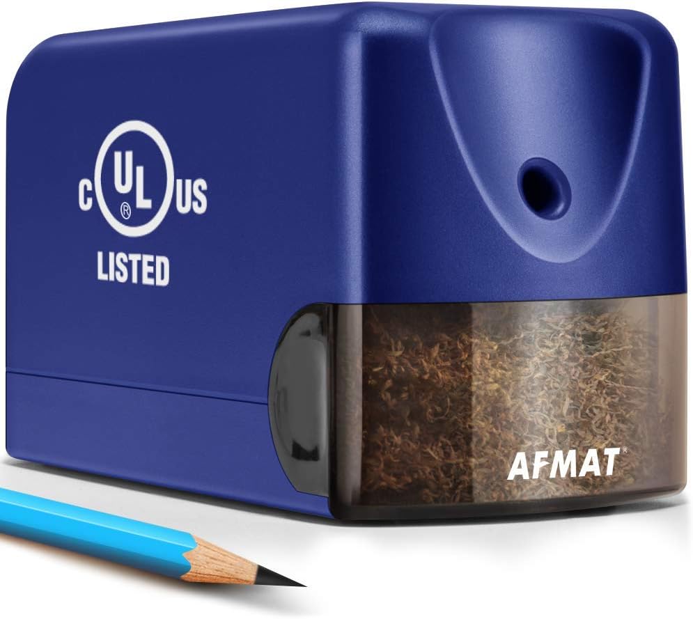 AFMAT Heavy Duty Electric Pencil Sharpener, 2 Pack (Gray + Blue)