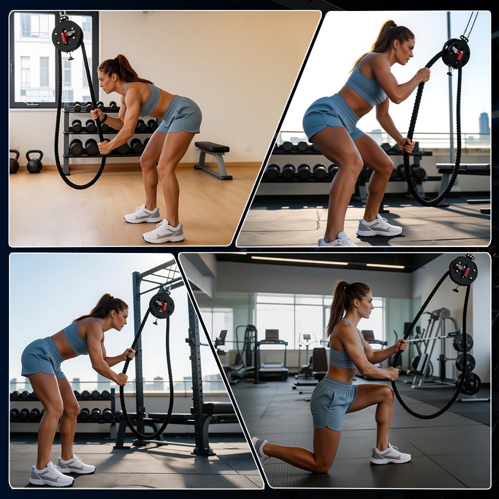 Endless Rope Trainer, Suspension Trainer with Adjustable Resistance