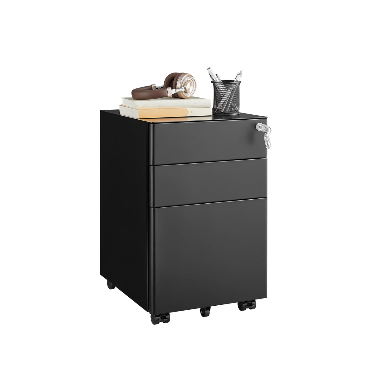 Guizeeopo Metal Storage Cabinet with Adjustable Shelves, Garage Storage Cabinets with Doors and Shelves, File Cabinets for Home Office, Kitchen Pantry Cabinet, 71'H, Black