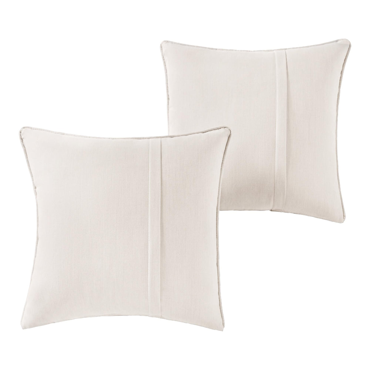 Sunbrella Outdoor Throw Pillows 20x20 Set of 2 – Corded Patio Accent Pillows with Pleated Design & Removable Zipper Covers – Weather & Fade Resistant Pillows for Patio Furniture, Cast Ash
