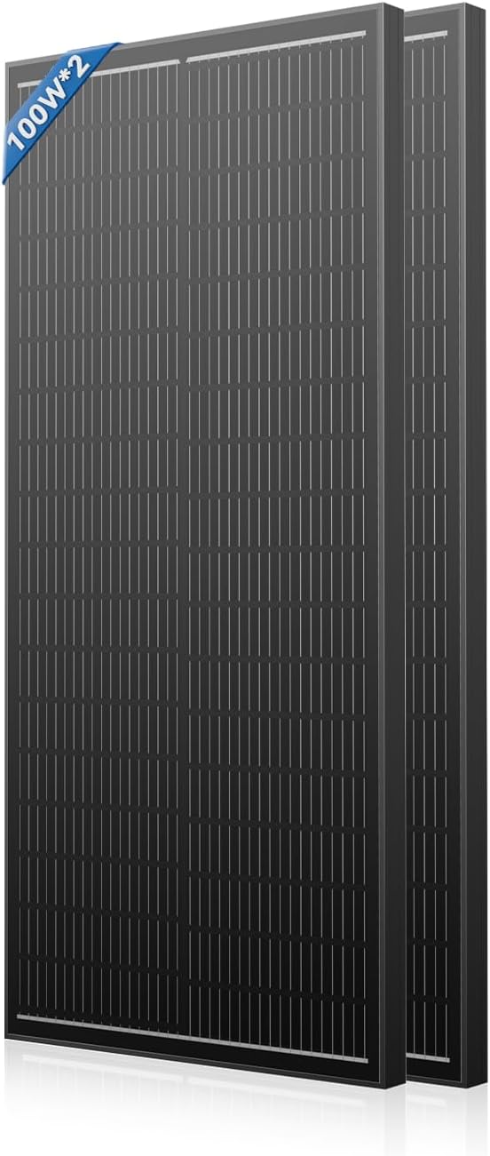 N-Type 18BB 100W Solar Panel, 12V 100 Watt Solar Panel 2 Pack