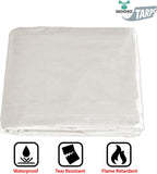 Heavy Duty Tarp, 12mil Thick PVC Vinyl, 10' x 12', White