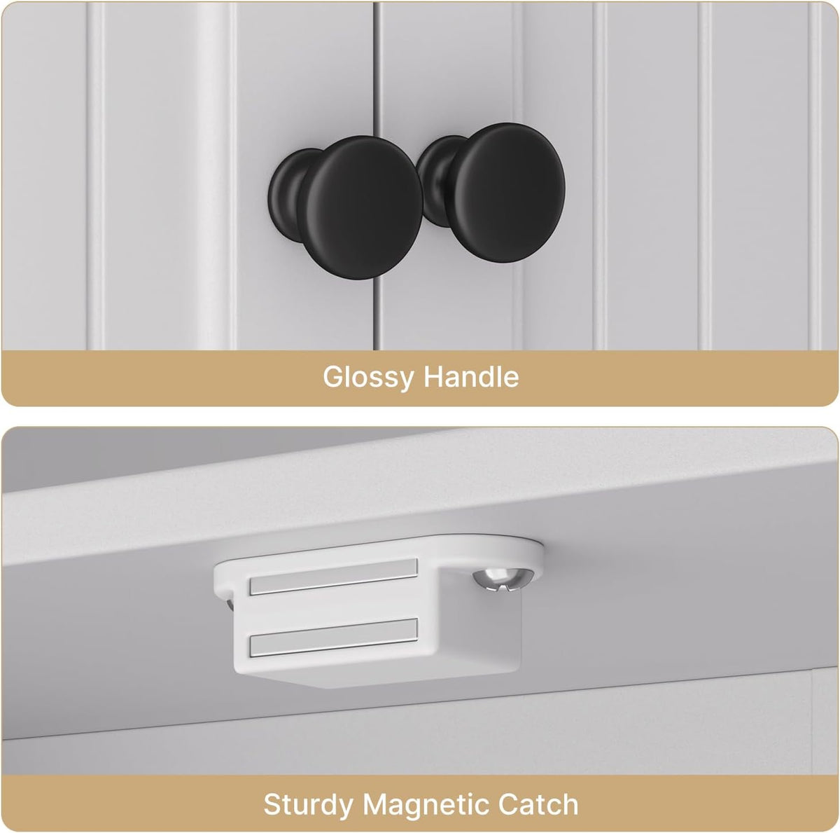 Ahomly Over The Toilet Storage Cabinet, with Five Doors, White