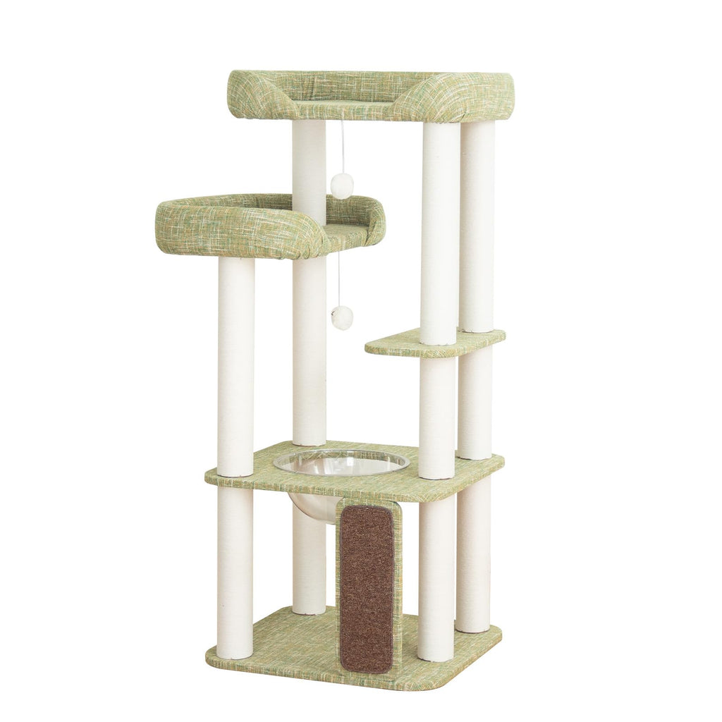 37.5" Cat Tree Tower for Large & Senior Cats, Low-Step Design