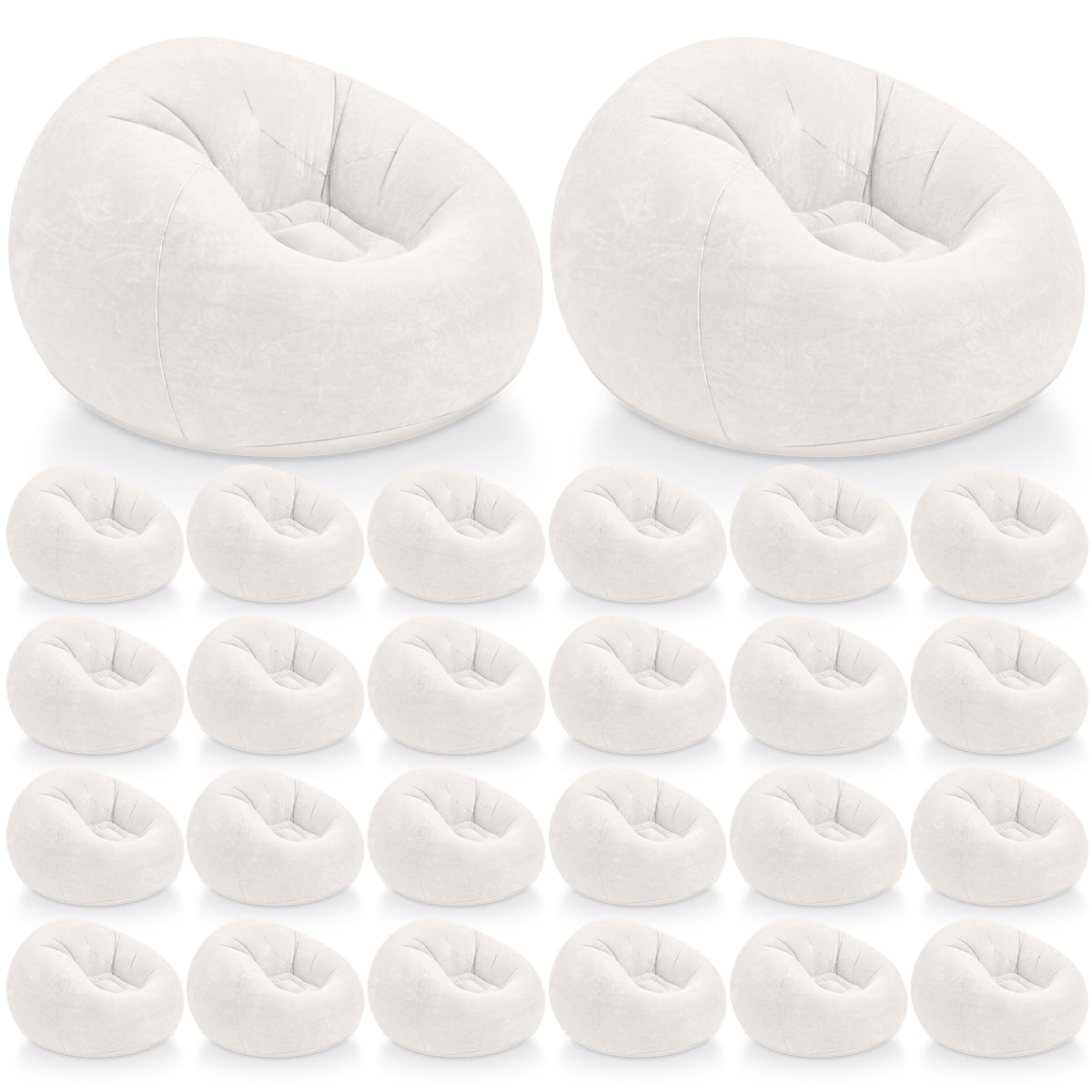 Realspring Inflatable Bean Bag Chairs,Coffee,4 Pcs