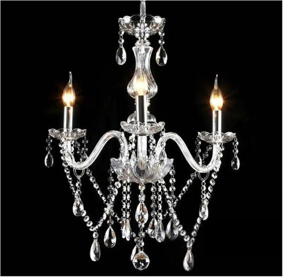 Modern Elegant Transparent Crystal Chaners Multi Arms European Style Optional Lustres De Cristal Chaner LED Without Shade Wall Lamp E14 Lustre,for Home Decor (1 Arm)