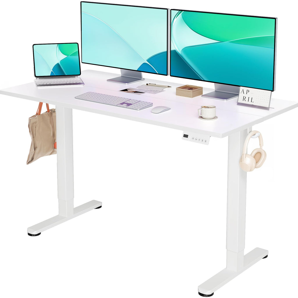 YDN 32 x 19 Inch White Electric Standing Desk