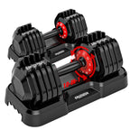 25/50lbs Adjustable Dumbbell Set of 2, 5-in-1 Free Weights Set