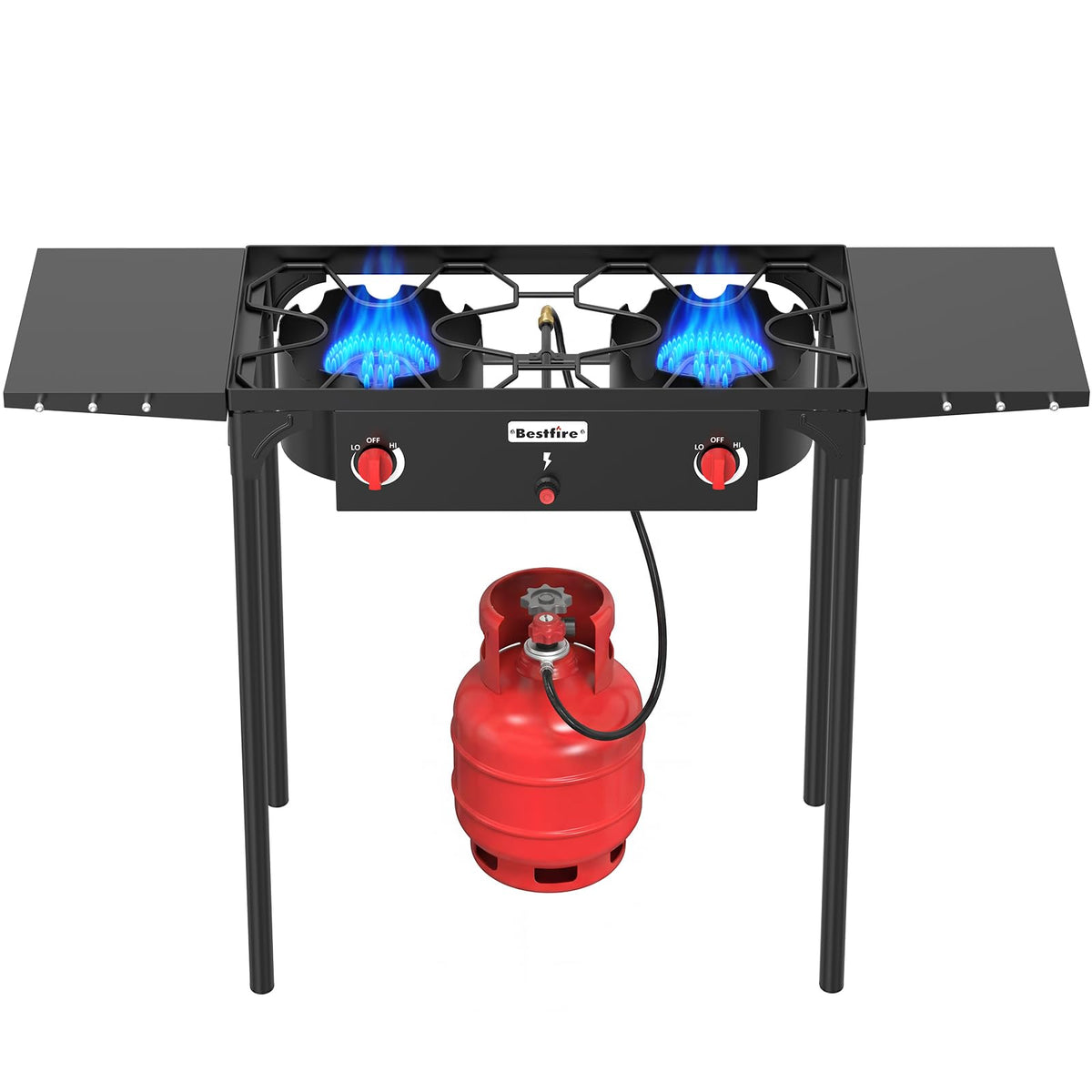 BESTFIRE High Pressure 240k BTU 2 Burner Outdoor Propane Gas Stove