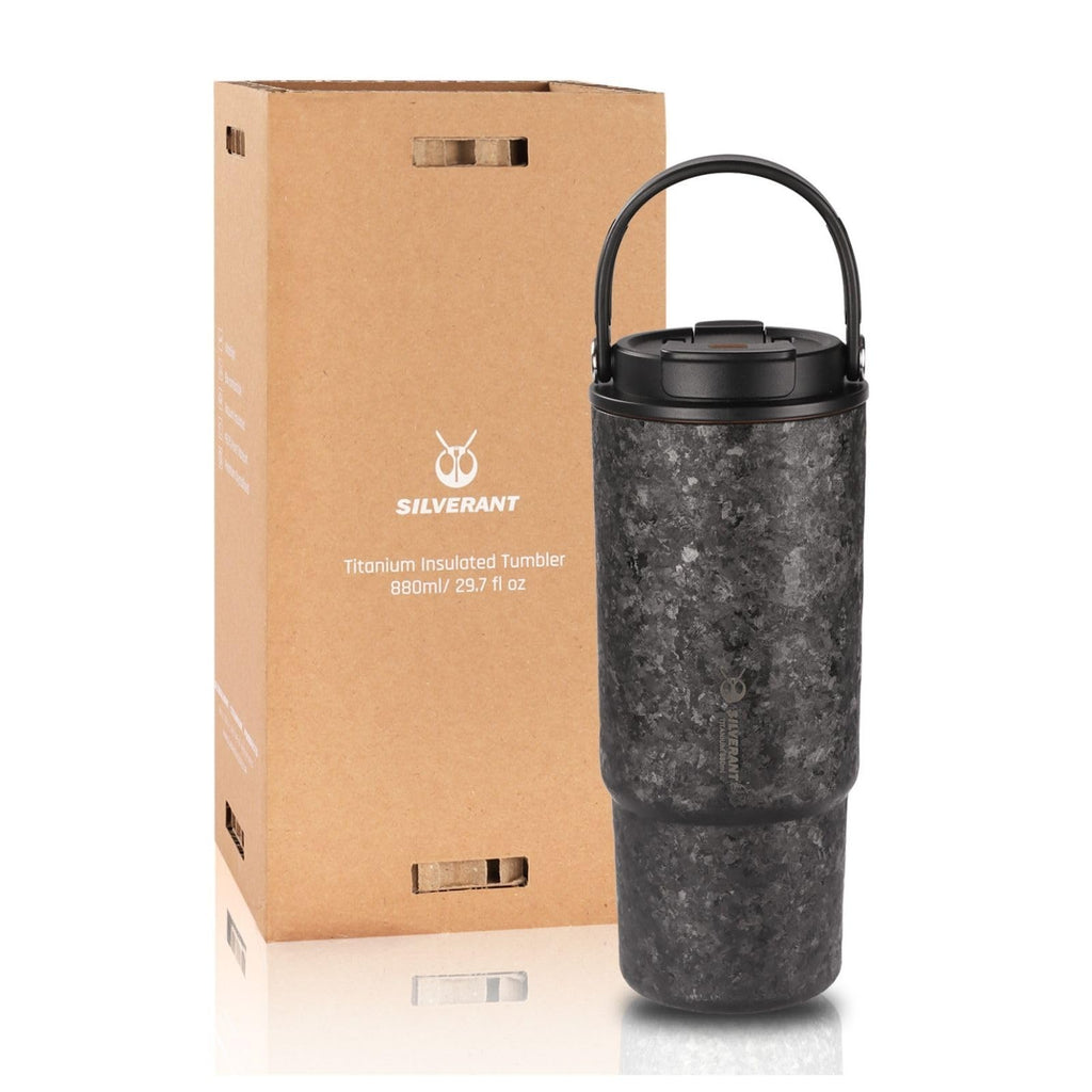 SILVERANT Titanium Insulated Tumbler - 880ml / 29.7 oz -Crystallized Black