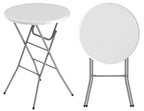 24" Round Folding Table, Plastic Bar Height Tables for Parties Black