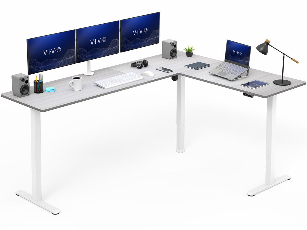 VIVO Black 63 x 55 in Corner Standing Desk, DESK-E3CTB