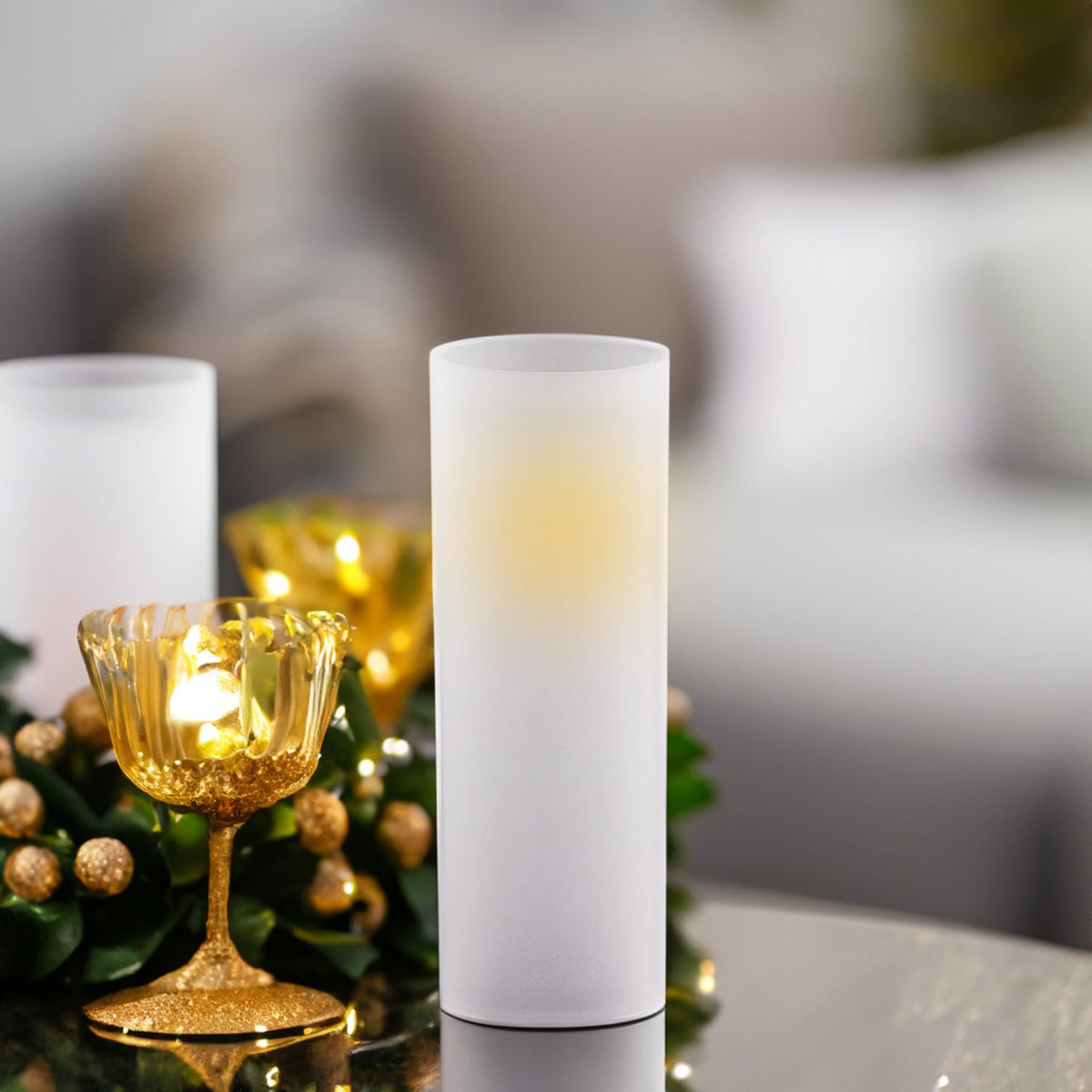 WGVI Hurricane Candle Holder Sleeve, W: 3", Ht: 6", Frosted Glass Cylinder Open Both Ends, Chimney Tube Shade, 24 Piece