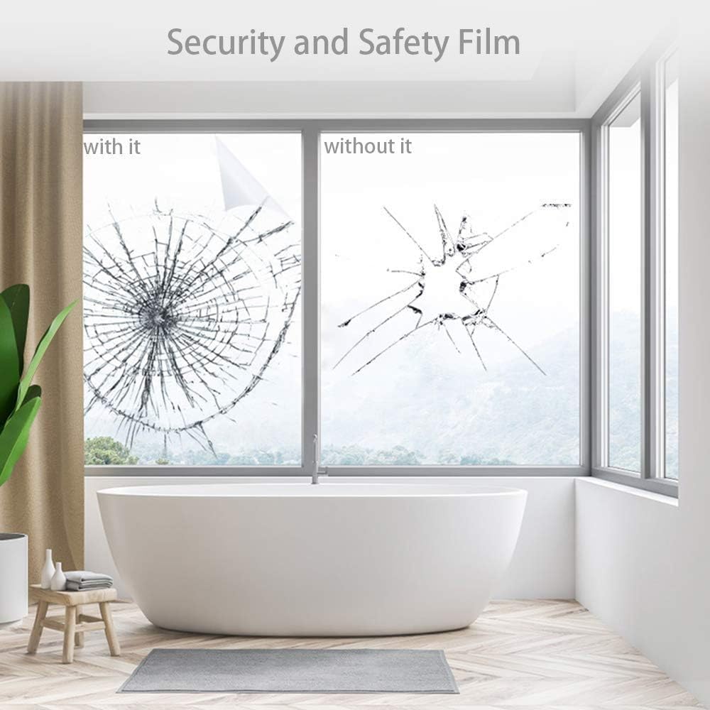 4mil Clear Window Security Film - Shatterproof, Switchable Glass Film for Home Office, 60Inch x 66Feet (Customizable Size)