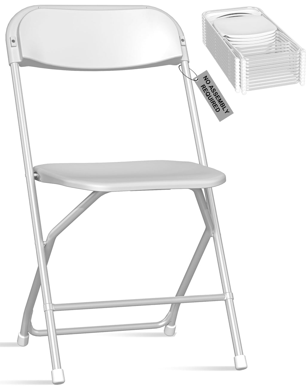 10 Pack White Folding Chairs for School Events Wedding Party Picnic