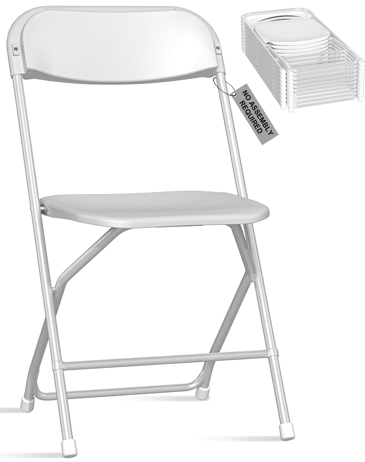 10 Pack White Folding Chairs for School Events Wedding Party Picnic