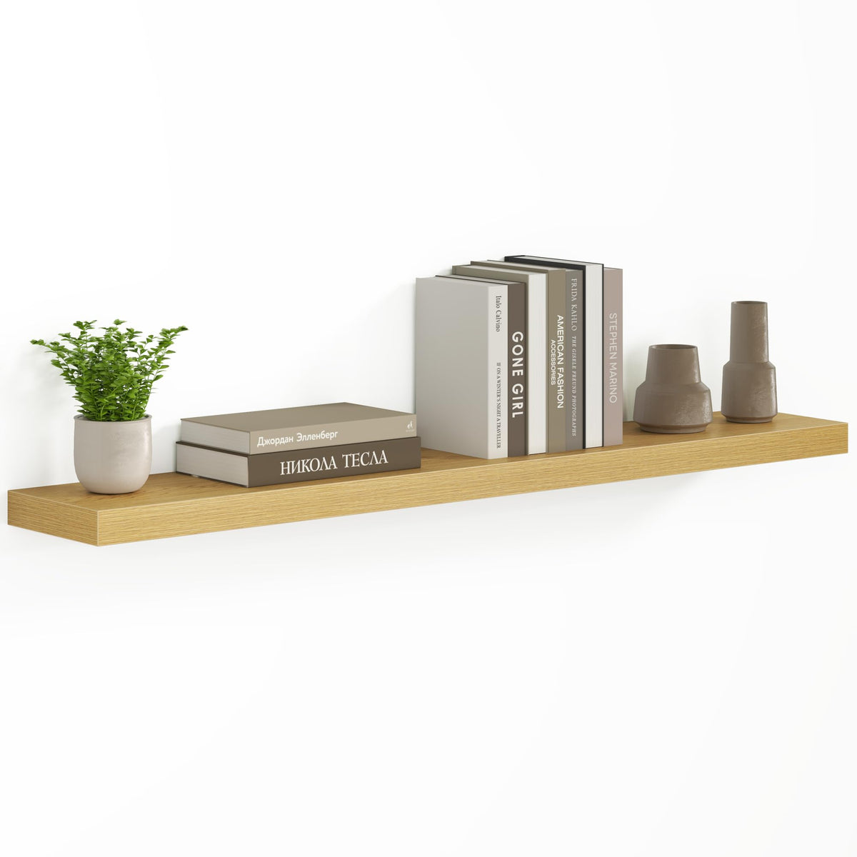 Fun Memories Floating Shelves - 2 Pack 12 Inch Rustic Wooden Wall Shelves - Extra Deeper & Thicker Wall Mounted Storage Shelf for Living Room, Kitchen, Farmhouse - 36" W x 12" D x 1.8" H - Brown