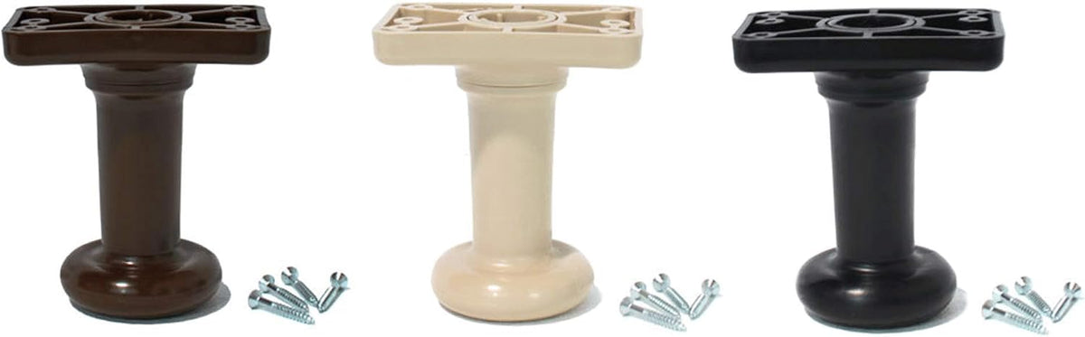 Universal Bedlegs Brand, Plastic, Screw-in, 2-Piece Bed Leg (5", Set of 12 (Eastern/California King), Sand)