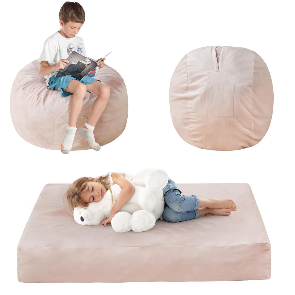 Bean Bag Chairs for Adults - Giant Bean Bag Convertible Floor Sofa