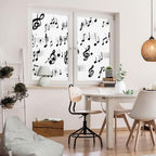 Modern Musical Notes Window Privacy Film 31.5Wx55.1L inch x 2pcs