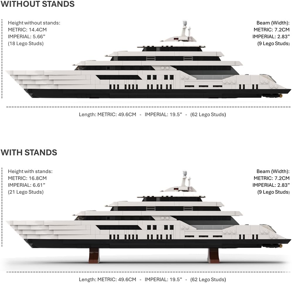 1/200 Yacht Model Building Kit, Mini Ship Series Building Block Set, Creative Interactive Building Toy for Teens and Up (1651PCS+), 49.6 x 7.2 x 16.8cm, 8P0JUD35DBI35C15EJYA