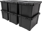 IRIS USA 6-Pack 20 Gal Heavy Duty Lockable Storage Totes with Lids, Black