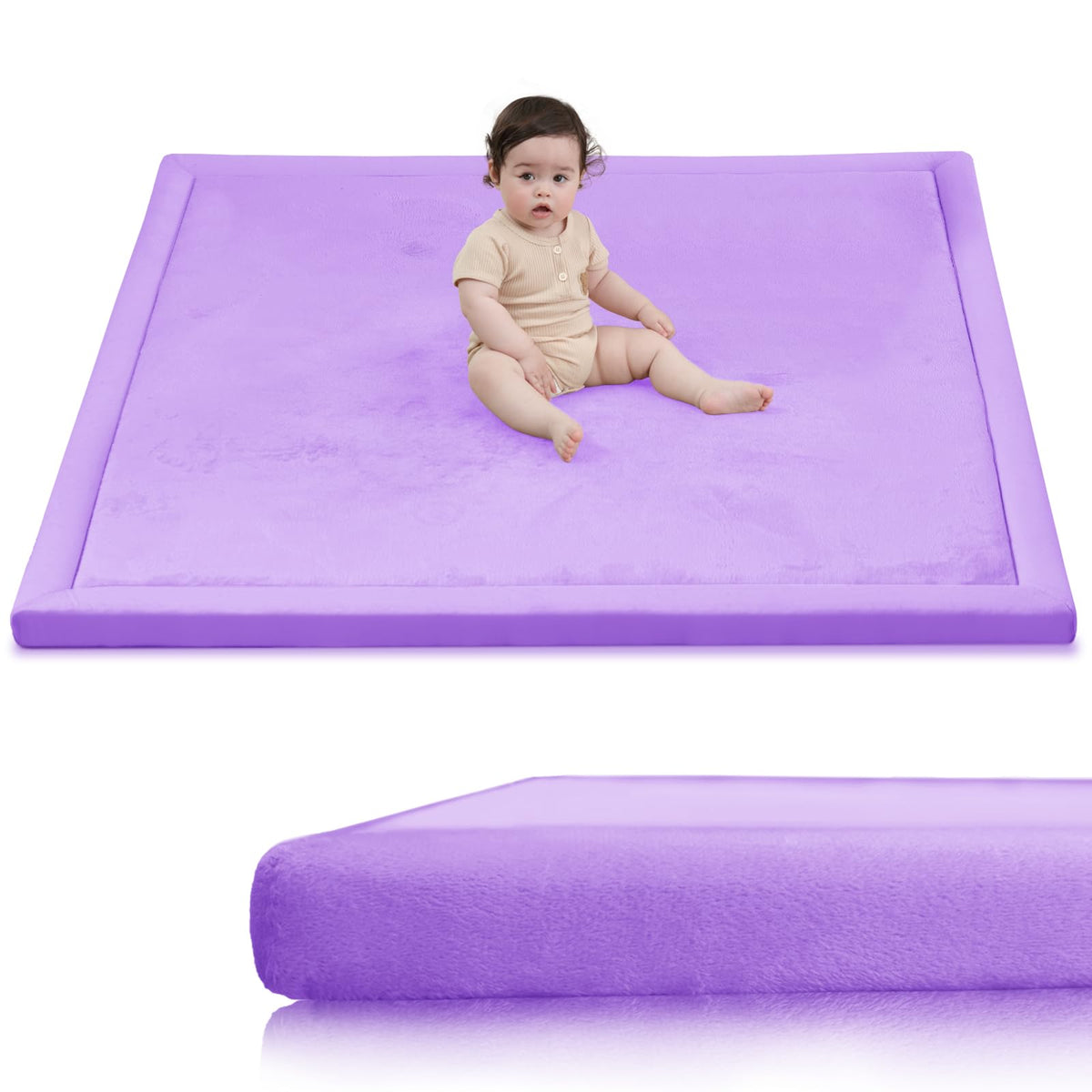 Huloo Sleep Large 1.3" Thick Baby Play Mat for Floor, 79"×59"(Dark Gray)