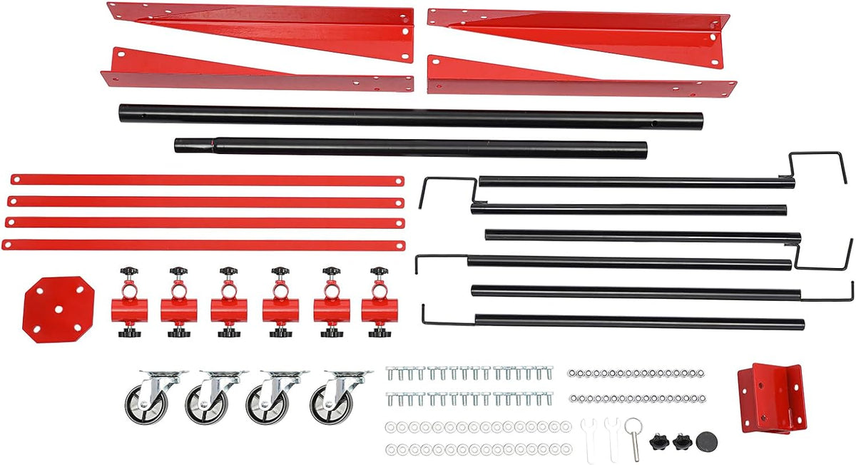 Panel Tree Paint Stand, 29.53”x 29.53”x70.87” Universal Auto Paint Stand Tree Panel Holder Hang Automotive Panels with Adjustable Center Post & 6 Hooks for Door, Fender, Bumper (29.53”x 29.53”x70.87”)