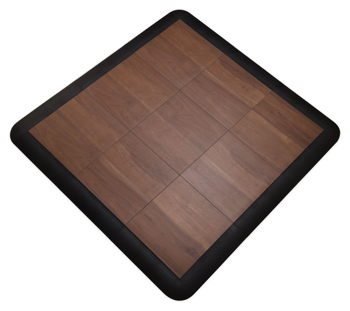 Big Floors 3X3LUXBLAKFLOOR Modular Interlocking Lightweight Plastic Dance Floor Kit (3' x 3'), Luxury Black, 21 Piece