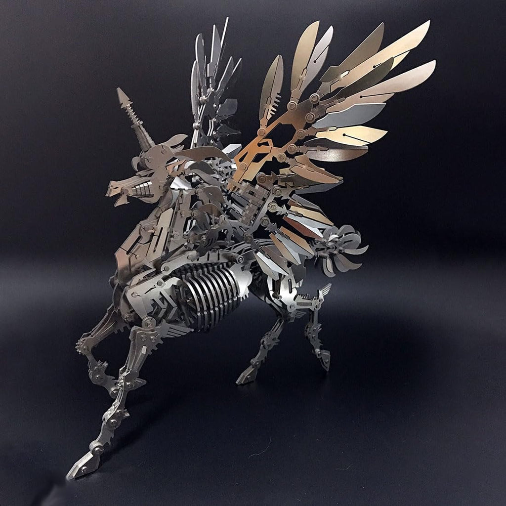 Mythical Unicorn 3D Metal Puzzle Model for Adults, DIY Animal Sculpture 3D Model Kit Immersive Creative Building Model Art Desk Decor (559+PCS)