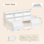 AOGLLATI Twin Floor Montessori Wooden Bed Frame for Toddlers,White