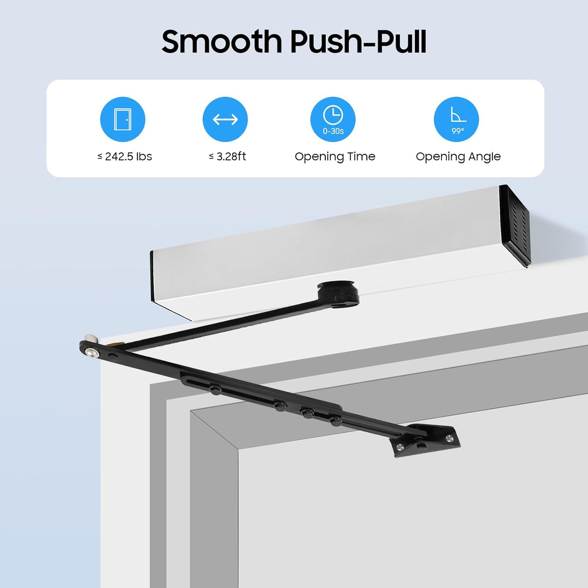 Automatic Swing Door Opener Closer, 110-220V Automatic Sliding Door Opener, Residential/Commercial Electric Swing Gate with 2 Remote Controllers, Electric Automatic Swing Door Opener for Hotel