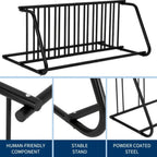 Floor Bike Rack,Double-Side 10-Bike Rack 60"L,Grid Bike Rack In Ground