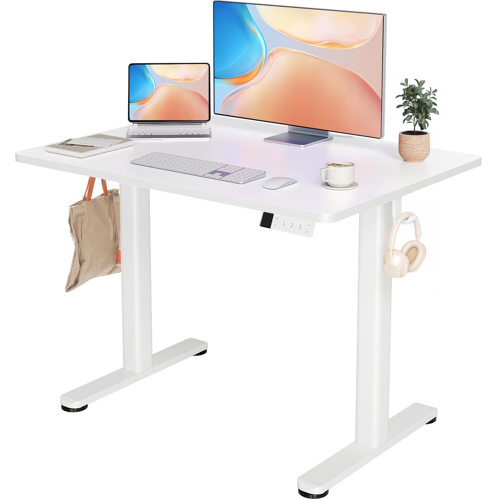 YDN 32 x 19 Inch White Electric Standing Desk