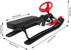 Snow Racer Sled with Steering Wheel,Portable Steerable Snow Sled with Brake