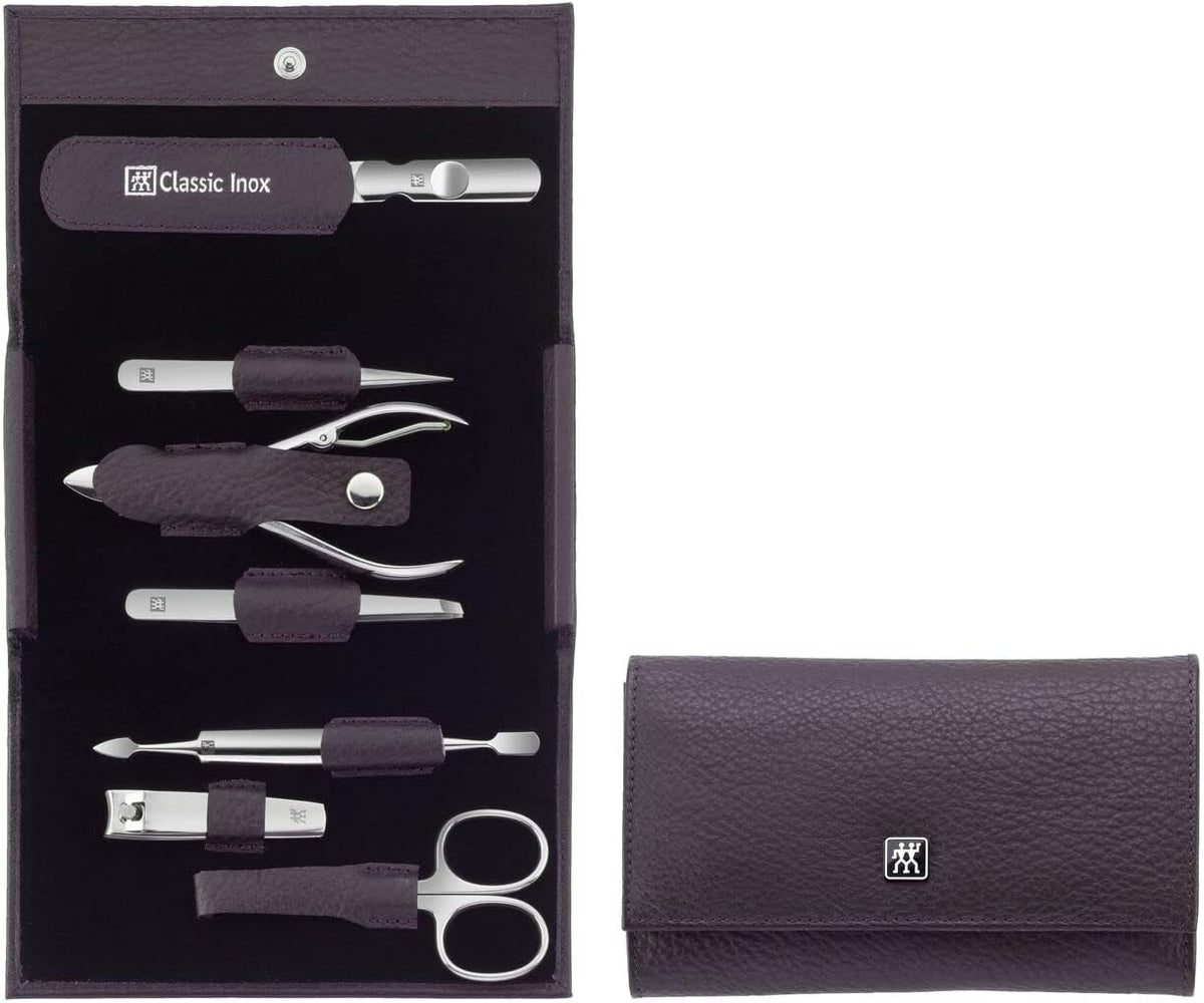 ZWILLING Beauty Classic Inox 8-pc Manicure set with Leather Case - Purple