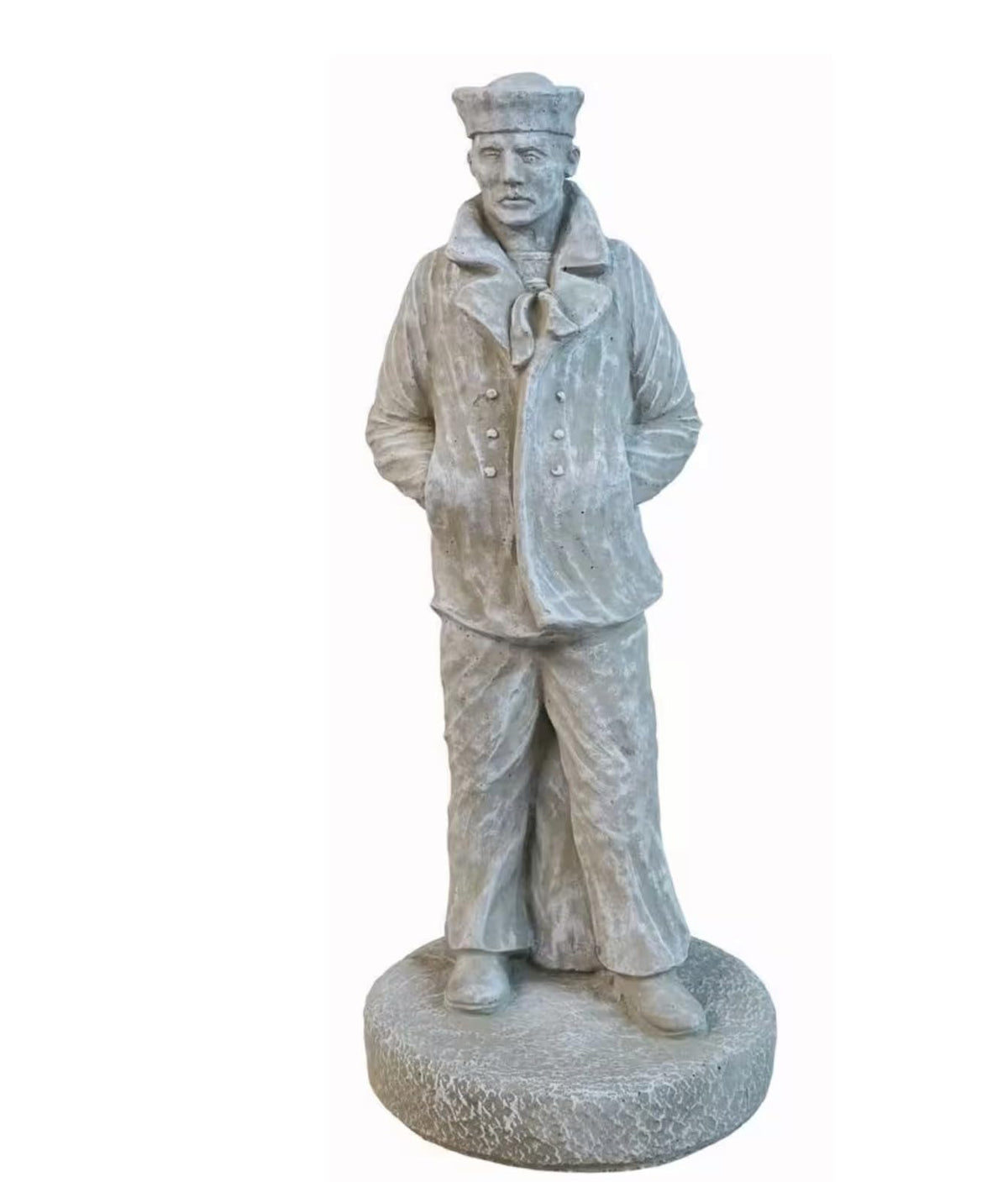 Solid Rock Stoneworks Concrete Sailor Statue- 24" Tall (Indigo)