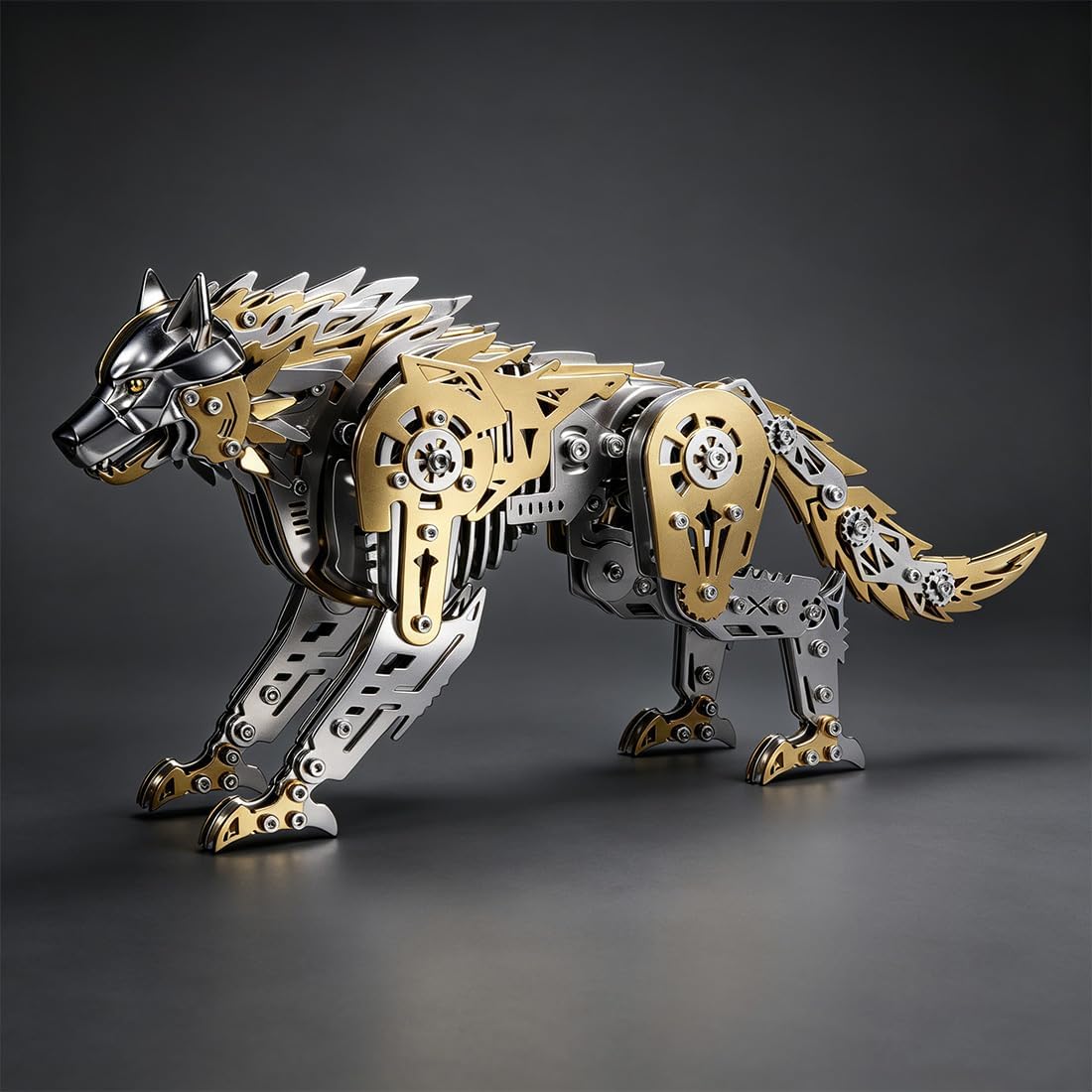 3D Metal Puzzle for Adults,Mechanical Wolf Puzzle Building Set，3D Metal Model Kit, Brain Teaser Puzzles DIY Assembling for Stress Relief - A Collectible Gift for a man