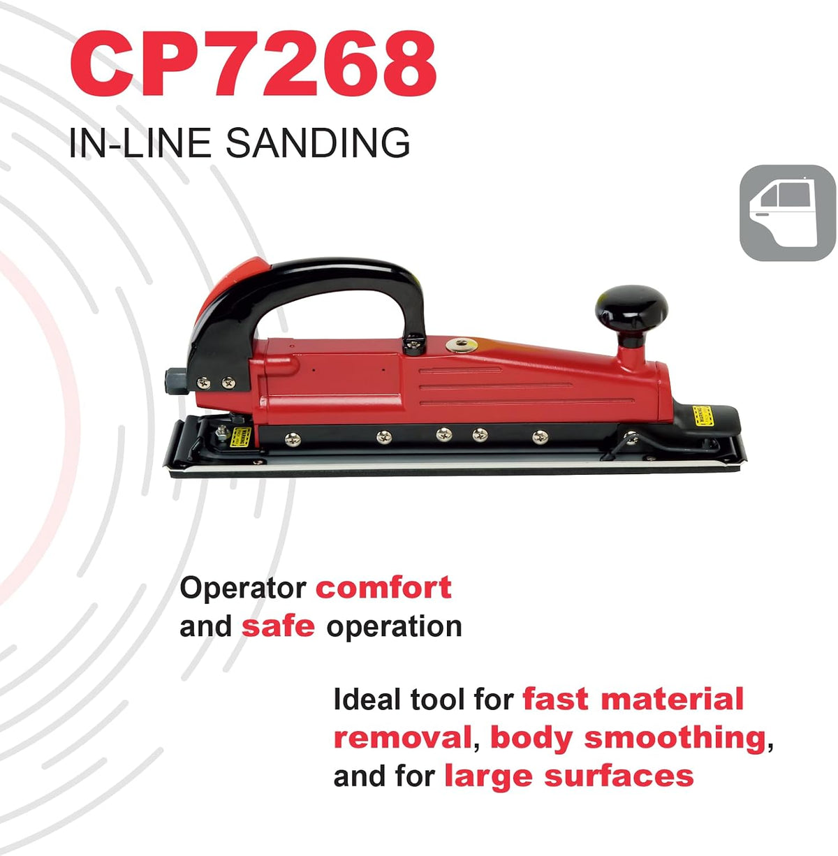Chicago Pneumatic CP7268 - Air Sander Tool, Home Improvement, Woodworking Tools, Polisher, Heavy Duty, Sanding Tool, Delta Pad, Non-Vacuum, Rectangle Pad, 2 3/4 x 17 1/2 Inch (70 x 445 mm), 5000 RPM