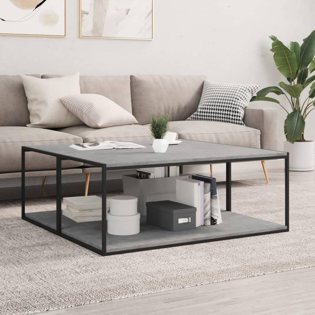 Set of 4 Wall Mounted Floating Shelves 39.4 x 19.7 in Concrete Grey Engineered Wood Decorative Display Storage Ledge for Living Room