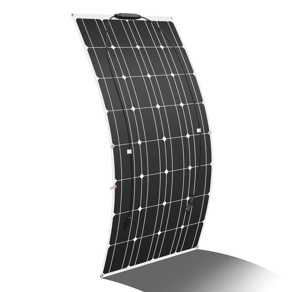 200W 12V (2pcs 100W) Flexible Monocrystalline Solar Panel with Solar Cable Waterproof Photovoltaic Module for Non-Flat Surface