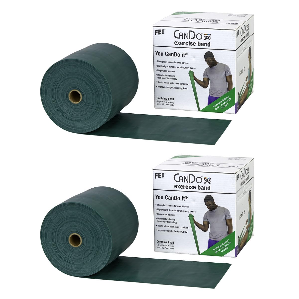 CanDo Exercise Band, Black, 100 Yard (pack of 2)
